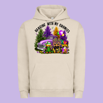 Mardi Gras Hanging With My Gnomies Urban Hoodie Designed By Fadigitalartstudio