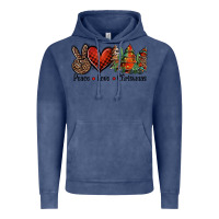 Vintage Denim Peace love western christmas trees Vintage Hoodie - Jasminsmagicworld