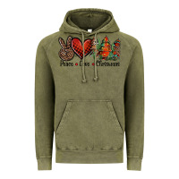Vintage Olive Peace love western christmas trees Vintage Hoodie - Jasminsmagicworld