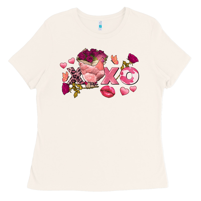 Chicken Valentine's Day Xoxo Ladies Tee by FaDigitalArtStudio | Teevron