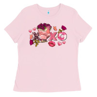 Bubblegum Pink chicken valentine's day xoxo Ladies Tee - FaDigitalArtStudio