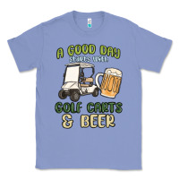 Colony Blue a god day starts with golf carts and beer Classic Tee - MaliasSmallBusiness