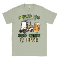 Matcha a god day starts with golf carts and beer Classic Tee - MaliasSmallBusiness