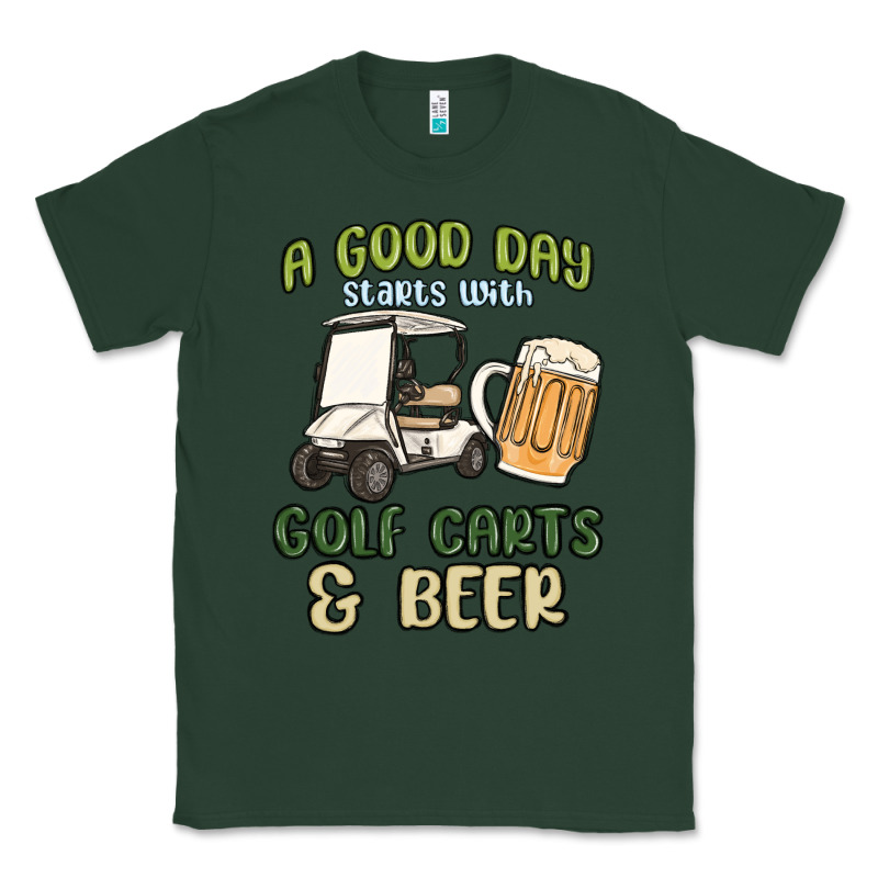 A God Day Starts With Golf Carts And Beer Classic Tee by MaliasSmallBusiness | Teevron