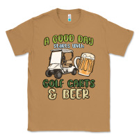 Toasted Coconut a god day starts with golf carts and beer Classic Tee - MaliasSmallBusiness