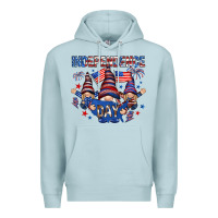 Blue Mist Independence Day with gnomies Premium Hoodie - HowdyJamesFarm