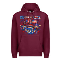 Burgundy Independence Day with gnomies Premium Hoodie - HowdyJamesFarm