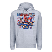 Heather Grey Independence Day with gnomies Premium Hoodie - HowdyJamesFarm