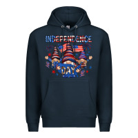 Navy Independence Day with gnomies Premium Hoodie - HowdyJamesFarm