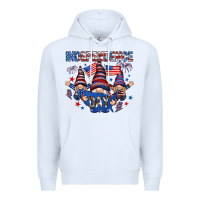 White Independence Day with gnomies Premium Hoodie - HowdyJamesFarm