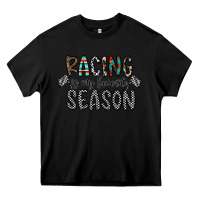 Black Racing Is My Favorite Season Heavy Core Tee - CowhideDigitalArt