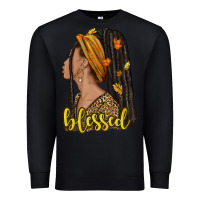 Black Fall afro woman blessed Premium Sweatshirt - NancyCooperArtShop