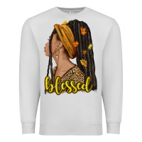 Dove Grey Fall afro woman blessed Premium Sweatshirt - NancyCooperArtShop
