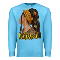 Ocean Blue Fall afro woman blessed Premium Sweatshirt - NancyCooperArtShop