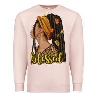 Pale Pink Fall afro woman blessed Premium Sweatshirt - NancyCooperArtShop