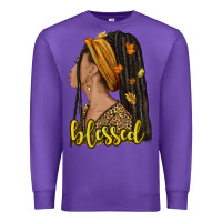 Purple Fall afro woman blessed Premium Sweatshirt - NancyCooperArtShop