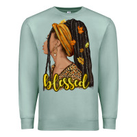 Seafoam Fall afro woman blessed Premium Sweatshirt - NancyCooperArtShop