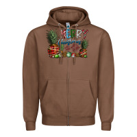 Chestnut Merry Christmas Zipper Hoodie - SublimationCraftShop