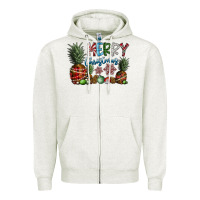 Oatmeal Heather Merry Christmas Zipper Hoodie - SublimationCraftShop