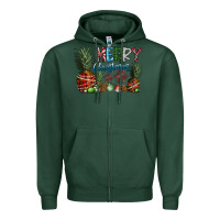 Sports Green Merry Christmas Zipper Hoodie - SublimationCraftShop