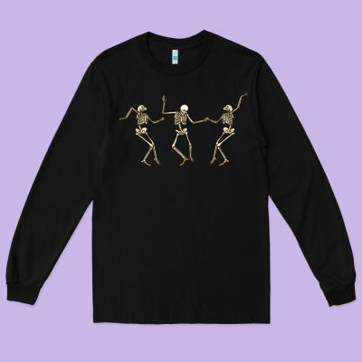 Dancing Skeletons Long Sleeve Tee Designed By Maliassmallbusiness