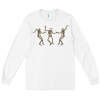 White dancing skeletons Long Sleeve Tee - MaliasSmallBusiness