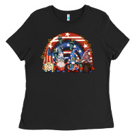 Black 4th of July rainbow with gnomes Ladies Tee - CowGirlArtShop