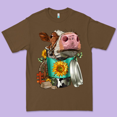 Simmental Cow Coffee Cup Premium Tee Designed By Fadigitalartstudio