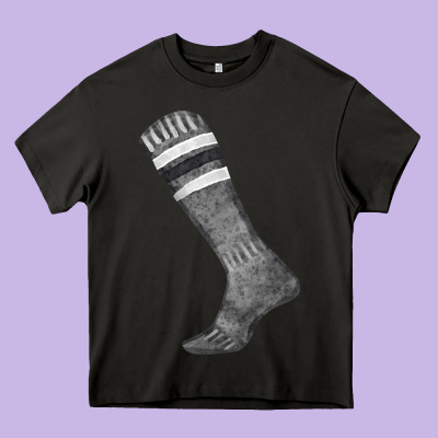 Black Sock Fa Element Heavy Core Tee Designed By Fadigitalartstudio