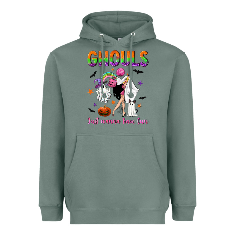 Ghouls Just Wanna Have Fun Heavyweight Hoodie by NancyCooperArtShop | Teevron