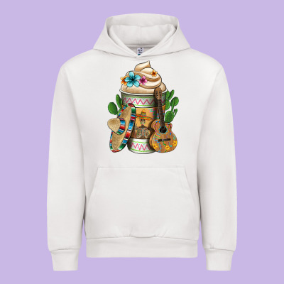 Mexican Hot Coffee Cup Urban Hoodie Designed By Fadigitalartstudio
