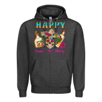Charcoal Heather Happy Cinco De Mayo Mexican Skull Tequila Bottle Roses Cactus Zipper Hoodie - Artiststas