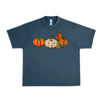 Midnight Navy pumpkins face Urban Heavy Tee - AdoDesignShop