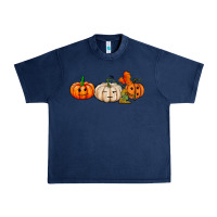 Navy pumpkins face Urban Heavy Tee - AdoDesignShop