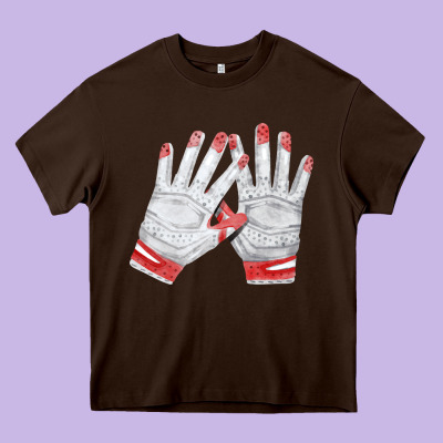 Batting Gloves Heavy Core Tee Designed By Fadigitalartstudio