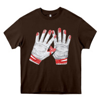 Chocolate Brown batting gloves Heavy Core Tee - FaDigitalArtStudio