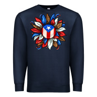 Navy puerto rico sunflower Premium Sweatshirt - texasbilliewilder