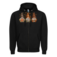 Black fall gnomes Zipper Hoodie - SublimationCraftShop