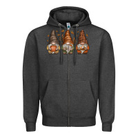Charcoal Heather fall gnomes Zipper Hoodie - SublimationCraftShop