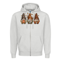 Dove Grey fall gnomes Zipper Hoodie - SublimationCraftShop