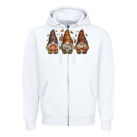 White fall gnomes Zipper Hoodie - SublimationCraftShop