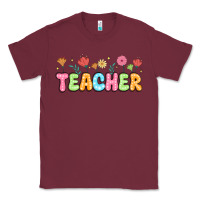 Burgundy custom teacher flowers Classic Tee - JahusDesignShop