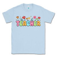 Dusty Blue custom teacher flowers Classic Tee - JahusDesignShop