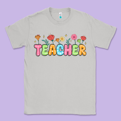 Custom Teacher Flowers Classic Tee Designed By Jahusdesignshop