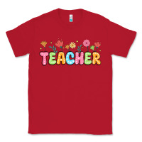 Red custom teacher flowers Classic Tee - JahusDesignShop