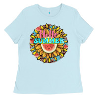 Baby Blue hello summer Ladies Tee - JahusDesignShop