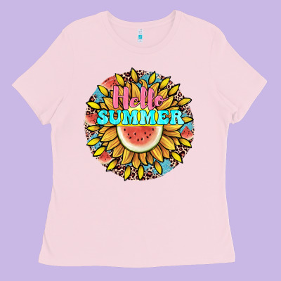 Hello Summer Ladies Tee Designed By Jahusdesignshop
