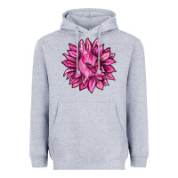 Heather Grey Breast Cancer Sunflower Heavyweight Hoodie - texasbilliewilder