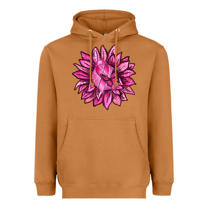 Breast Cancer Sunflower Heavyweight Hoodie by texasbilliewilder | Teevron