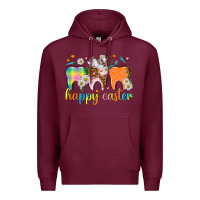 Burgundy Happy Easter Dental Easter Day Premium Hoodie - HowdyJamesFarm